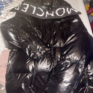 Moncler Shiny Black Hooded Jacket